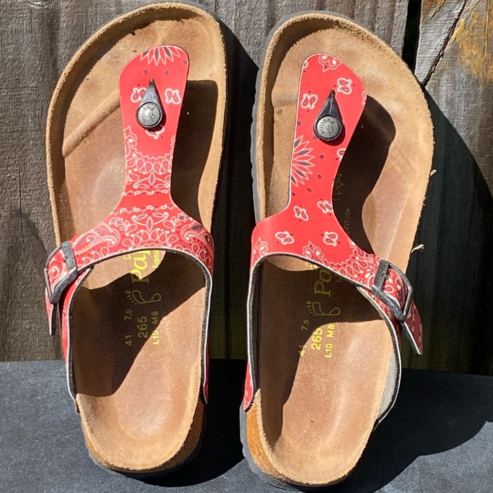 Papillio Red Patterned Toe-Post Sandals - image 1